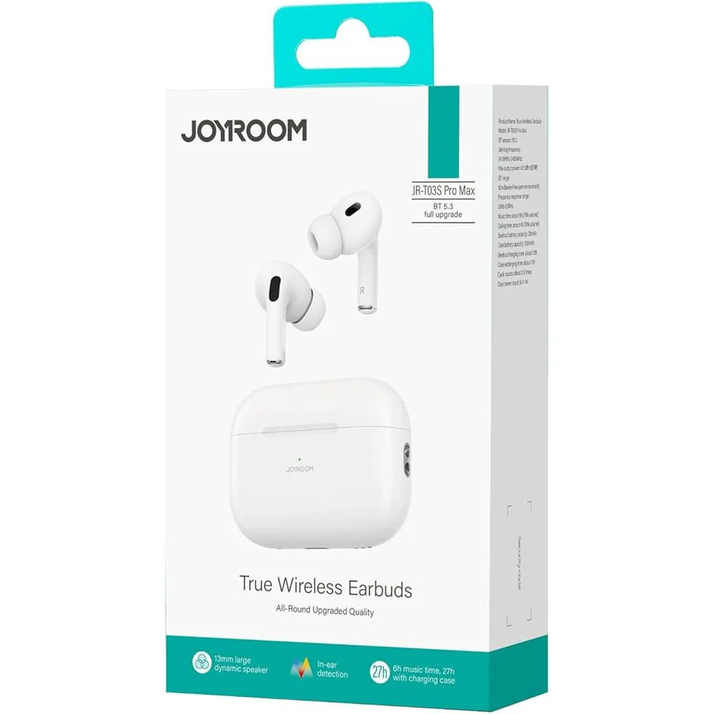 Joyroom Wireless Bluetooth Earphone, Volume Control, Voice Assistant, HD Call - White - Image 6