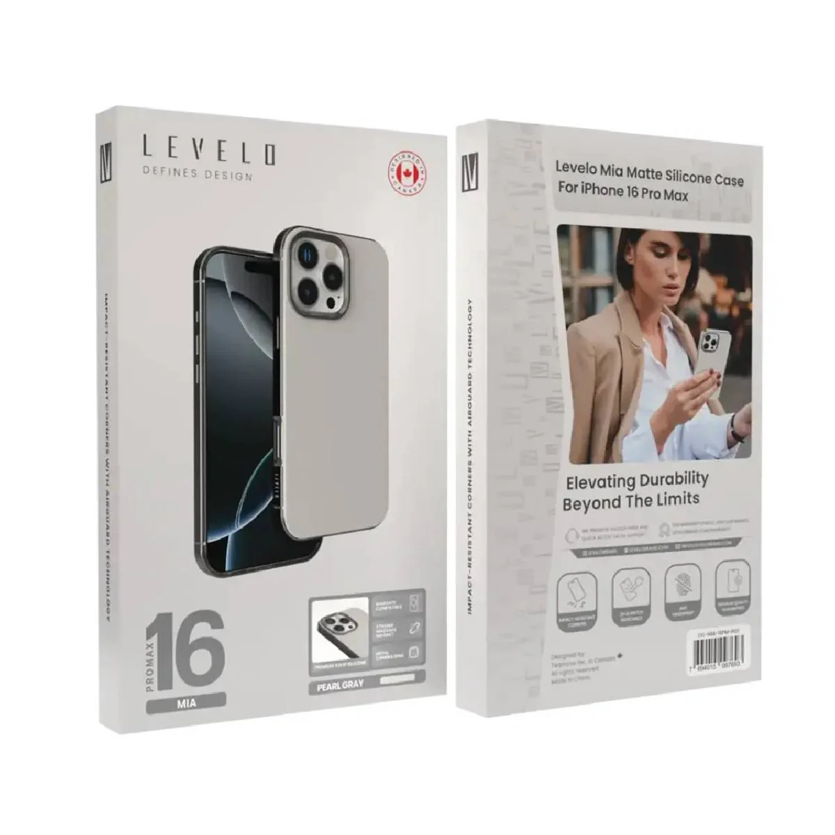 Levelo lris For iPhone 16 Pro Max MagSafe Liquid Silicone Case - Gray - Image 4