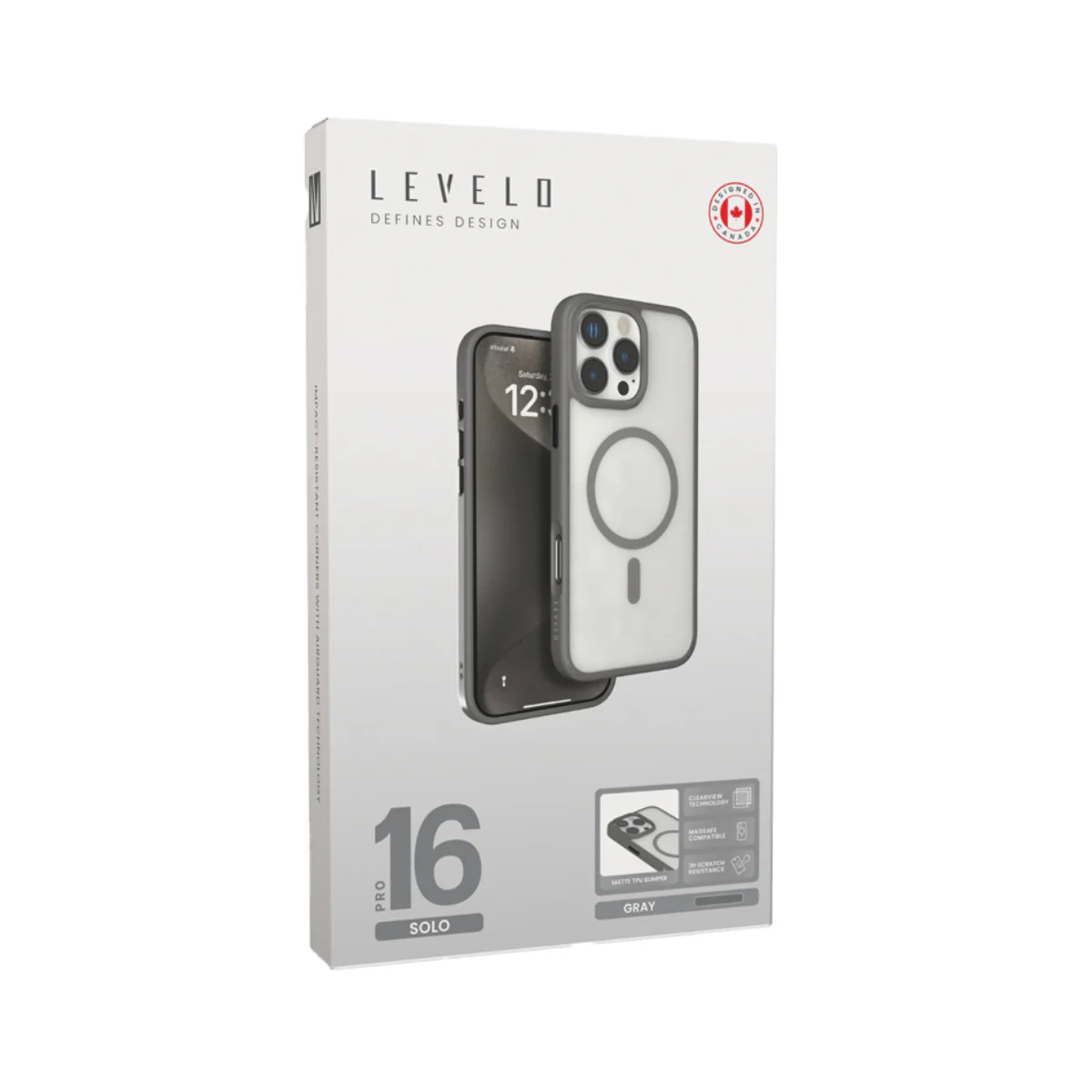 Levelo MagSafe Solo Case For Iphone 16 Pro, Clear View Technology - Grey/Clear - Image 4