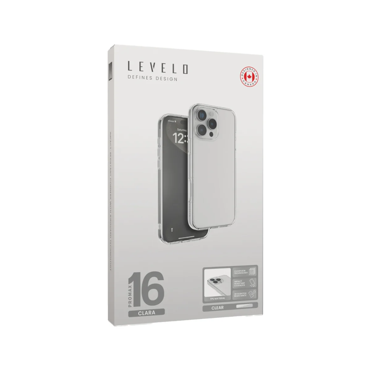 Levelo Solo Case For Iphone 16 Pro Max, Impact Resistant Corners - Clear - Image 5