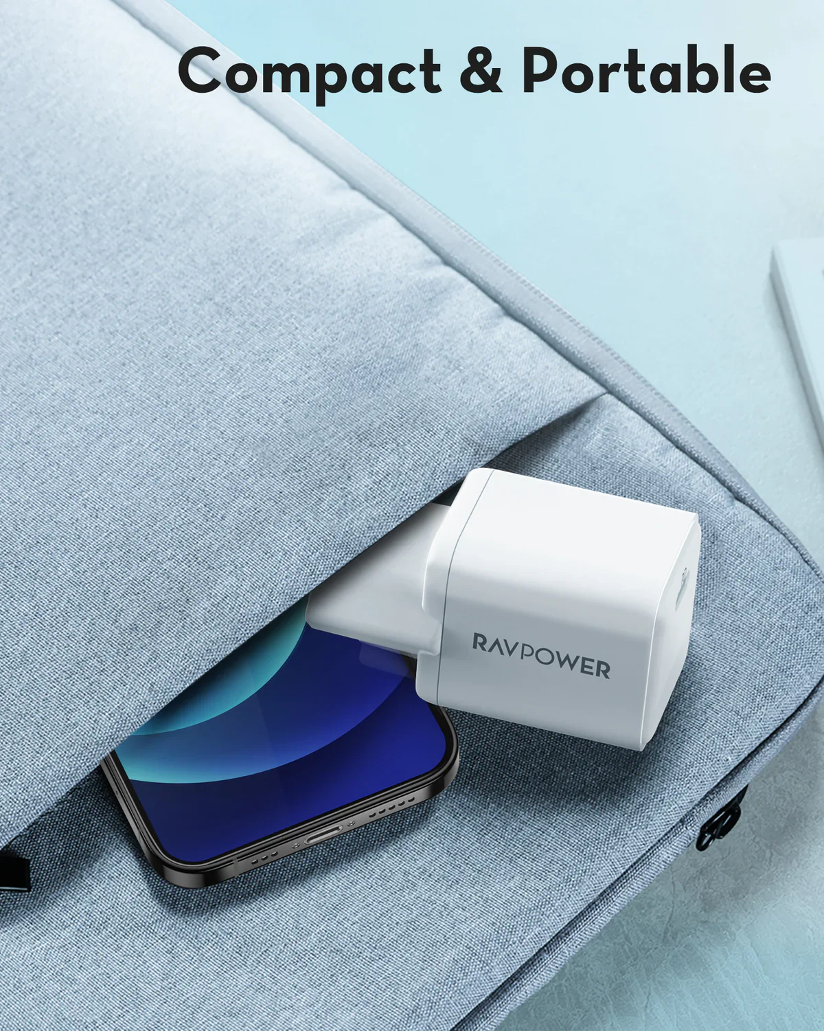 RAVPower 30W PD Fast Charger - White - Image 7