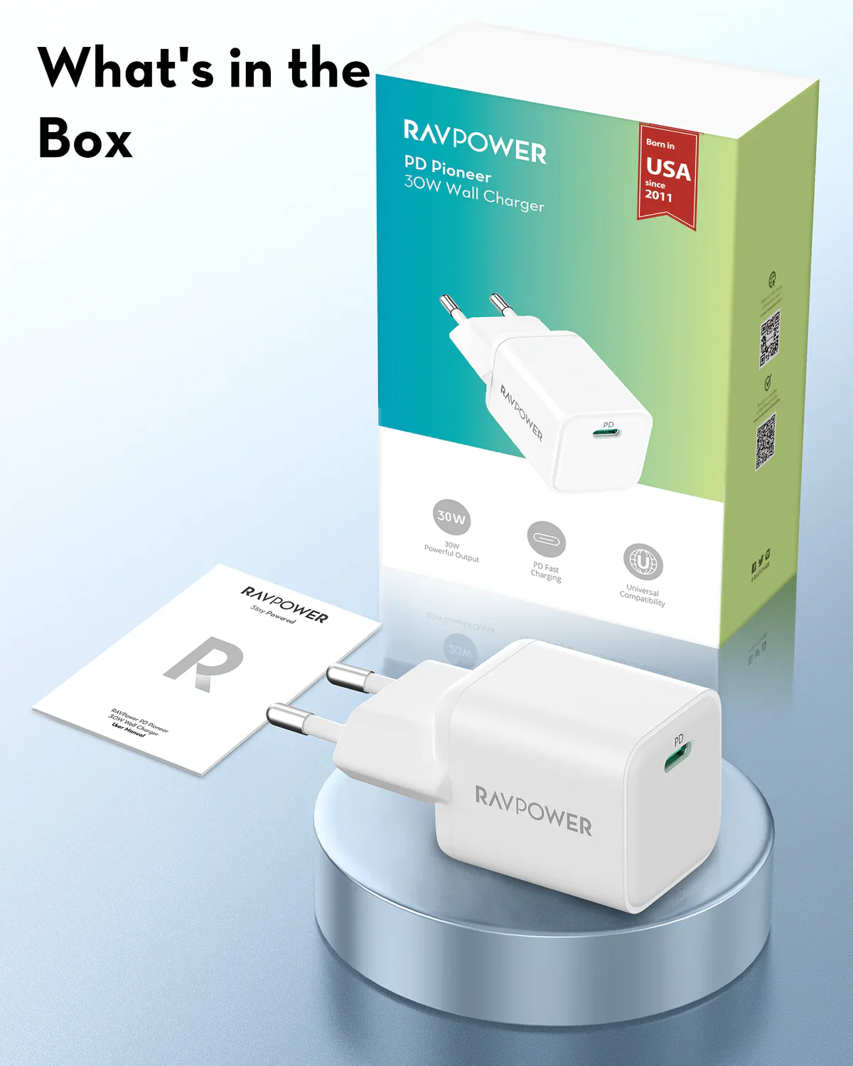 RAVPower 30W PD Fast Charger - White - Image 8