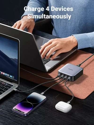 Ugreen Nexode CD328, 100w, 4-Port PD Gan Fast Charger Desktop- Black - Image 6