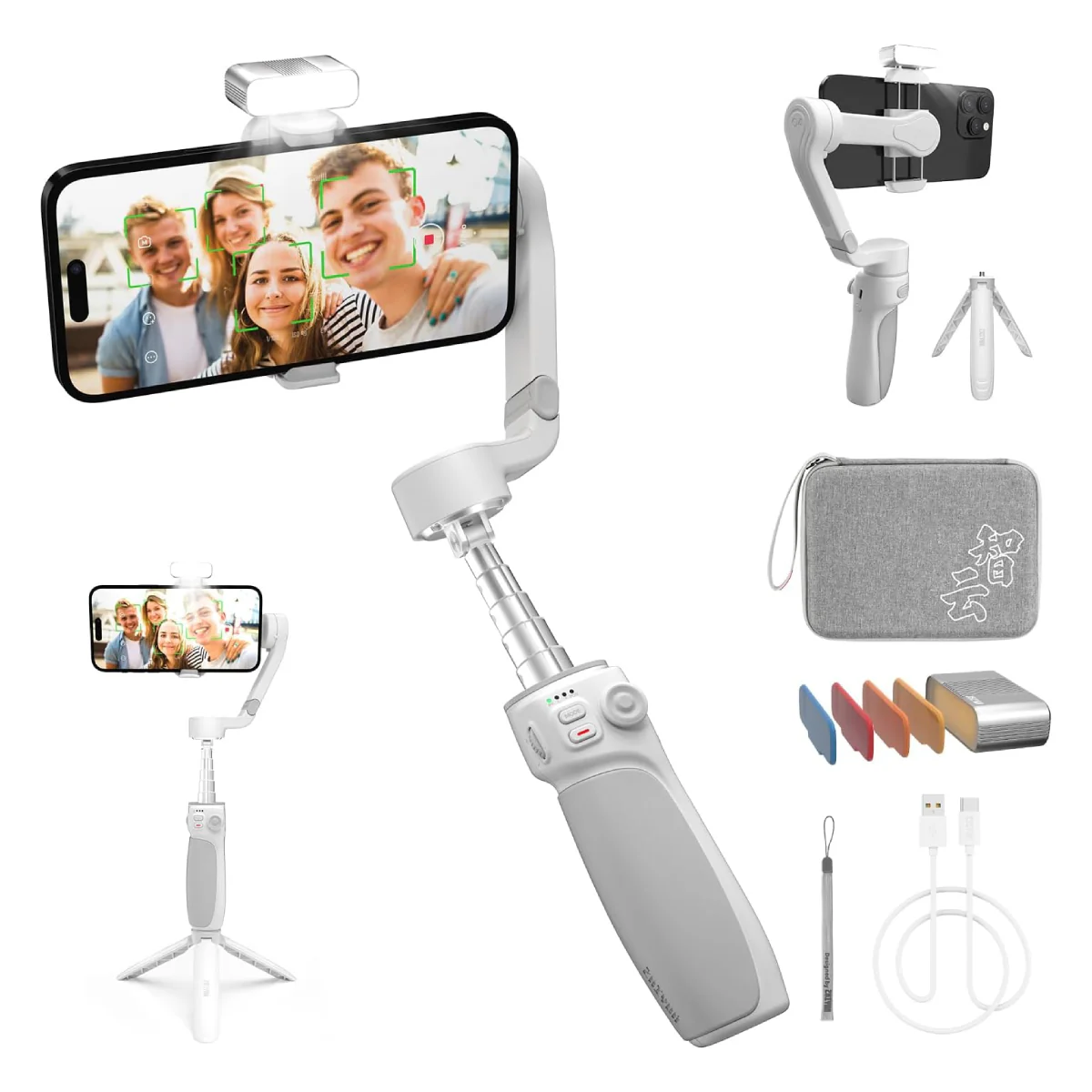 Zhiyun Smooth Q4 Combo Smartphone Gimbal Stabilizer - Grey - Image 4